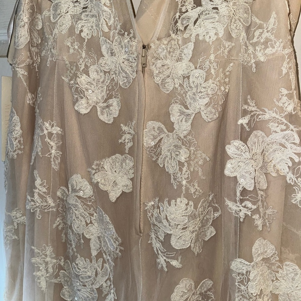 Melissa Sweet Wedding Dress MS251200 Champagne Ivory Floral Applique NWT (24W) - Picture 5 of 13